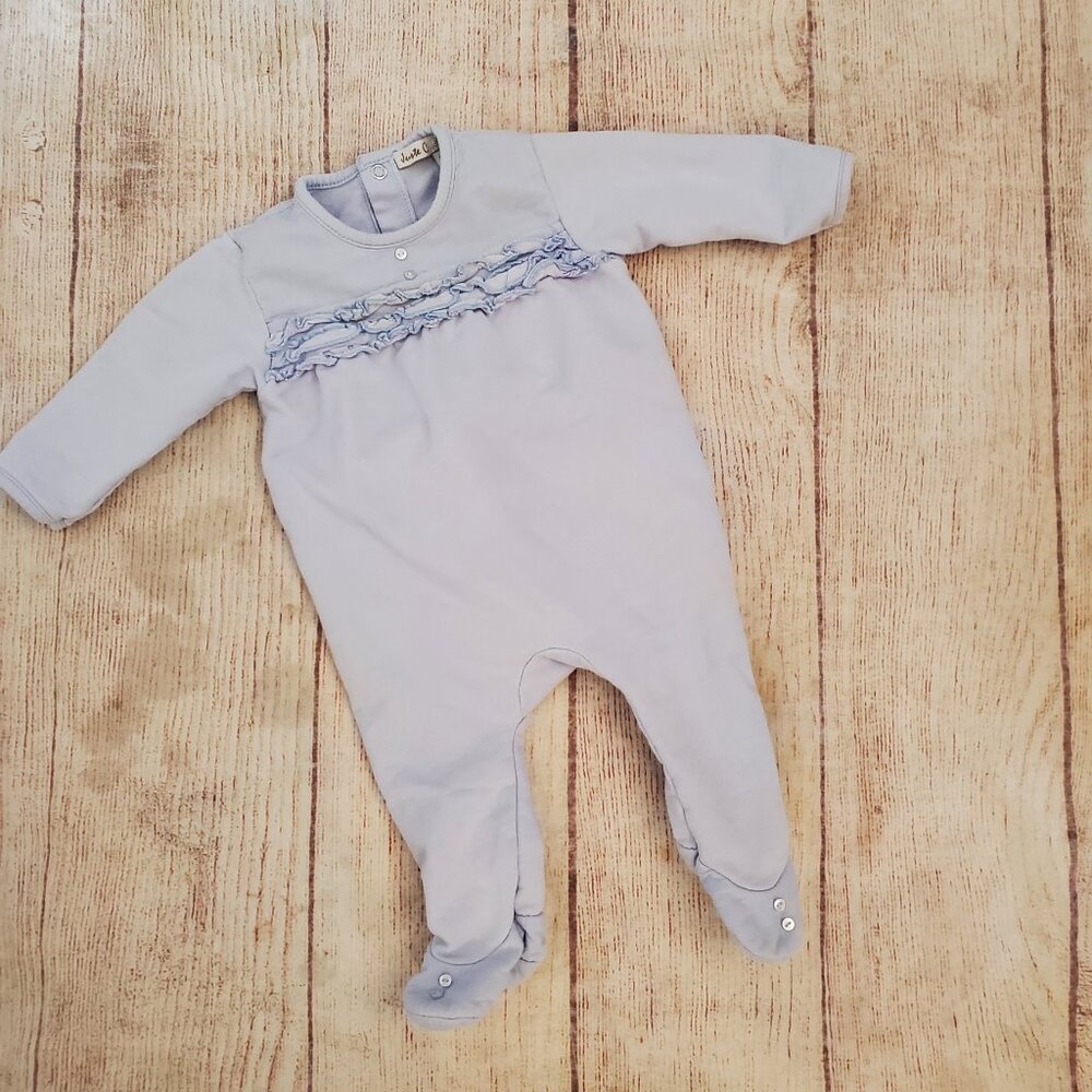 Juste Cle blue baby footie stretchy babygro sz 62cm (3mo)
